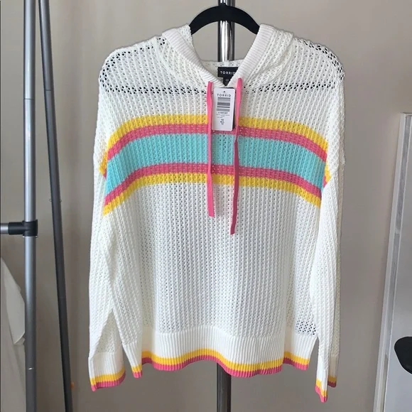 NWT Torrid Pointelle Boxy Hoodie - Picture 3 of 7